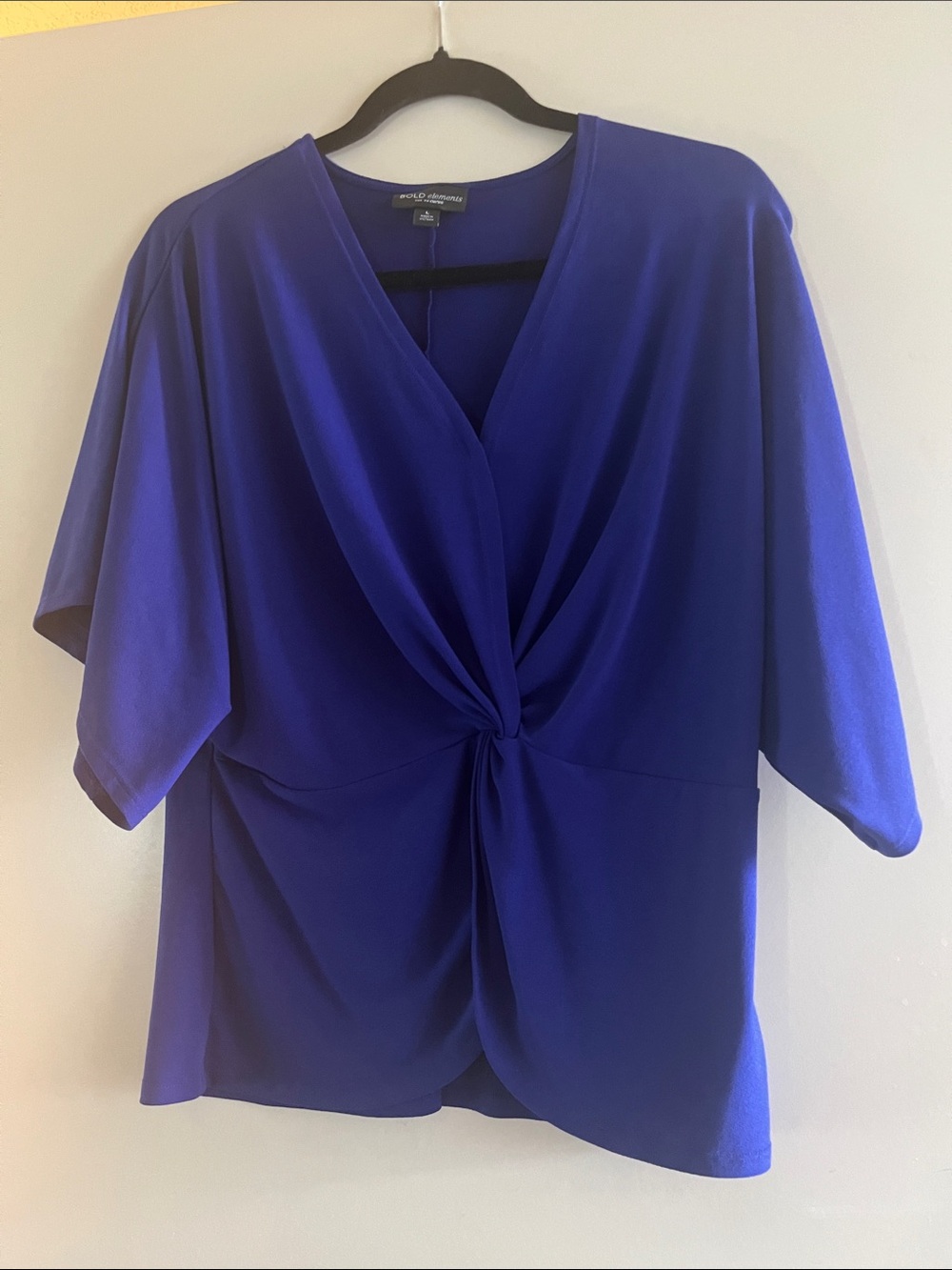 BOLD elements Cobalt Blue Twist-Knot V-Neck Tunic